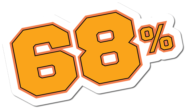 68 percent sticker