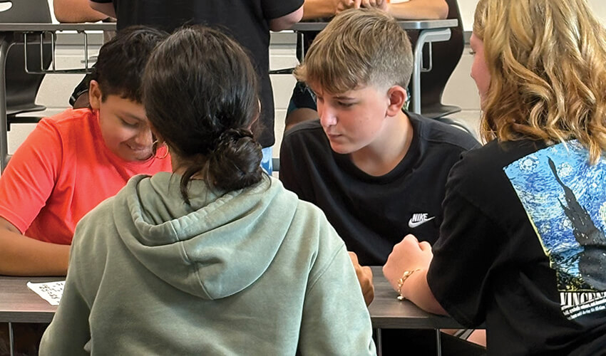 Group of students working together