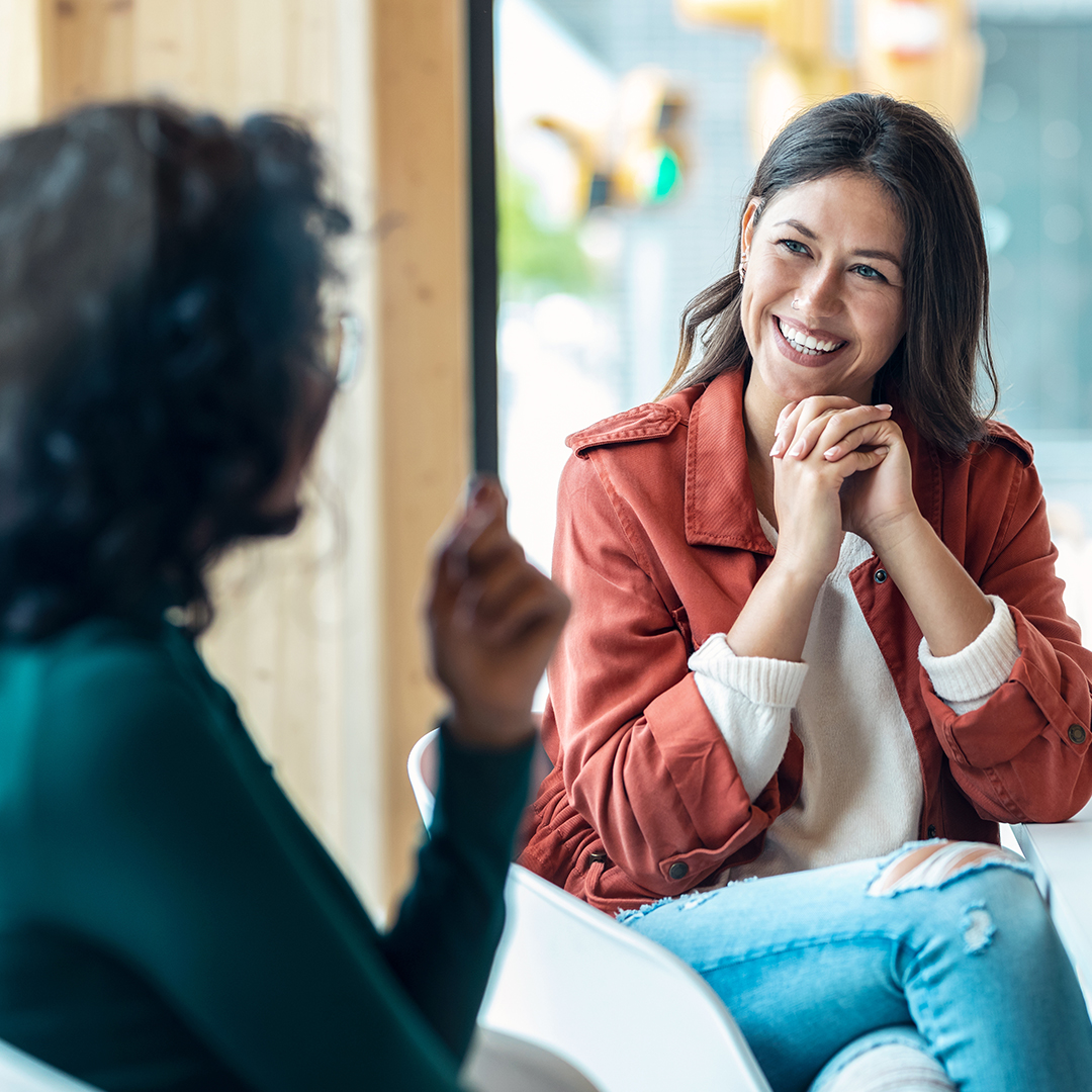 Mentor and mentee having a conversation