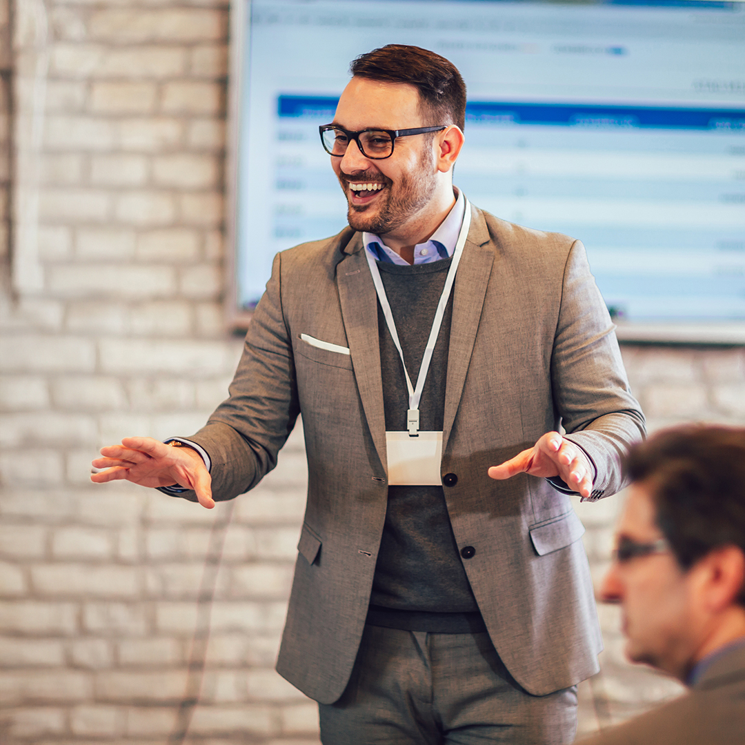 Professional coach leading a presentation