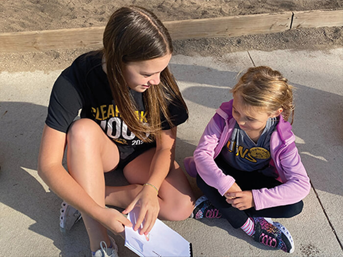 Clearlake middle school student with grade schooler