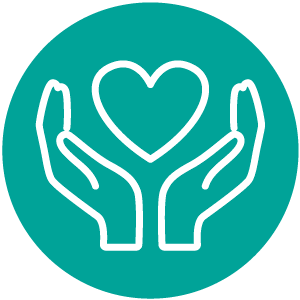 Heart and hands icon