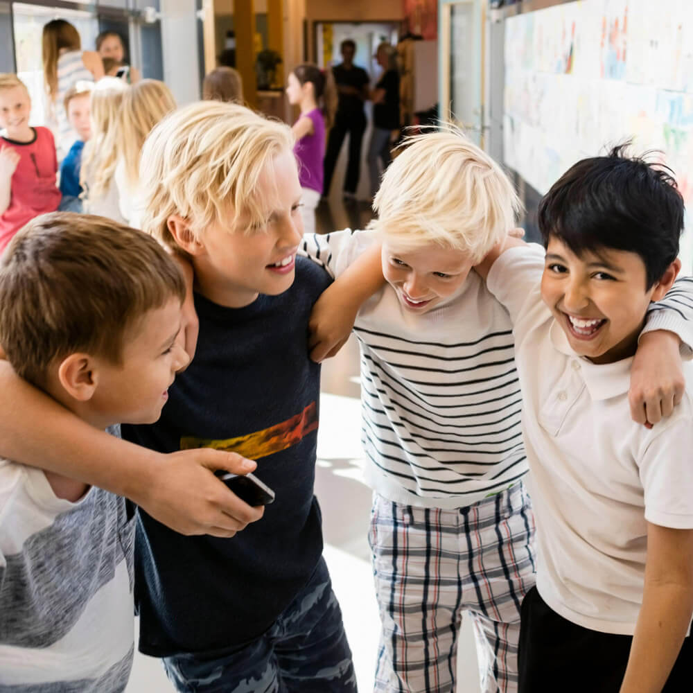 Group of boys smiling