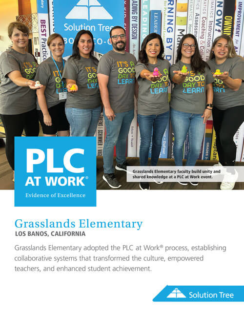 Cover of the PDF of the PLC Evidence Excellence of Grassland Elementary School